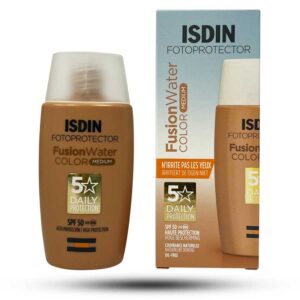 ضد آفتاب رنگی فیوژن واتر ایزدین SPF+50 رنگ مدیوم مناسب پوست چرب 50 میل